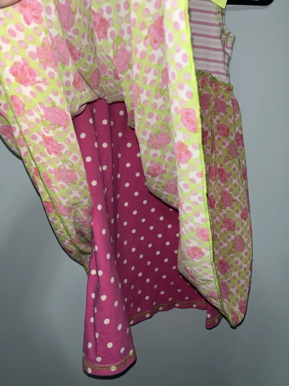 Bonnie Jean Pink and Green Tank Dress Girls 6X - 0649